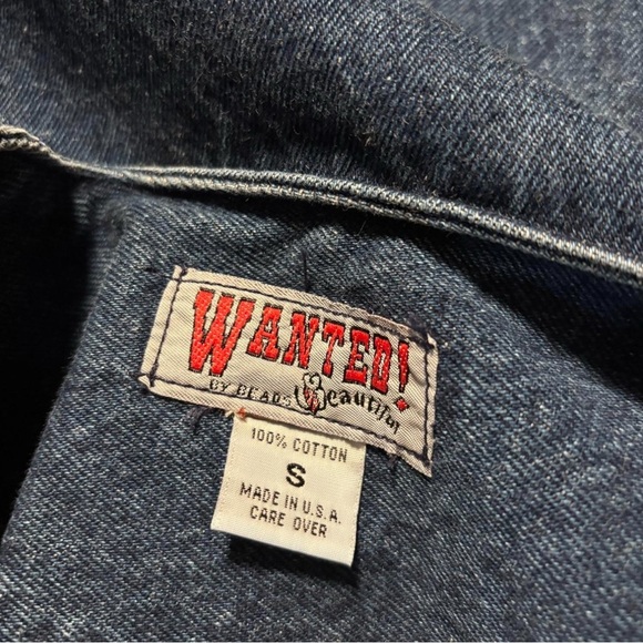 VTG y2k Floral Embroidered Denim Jacket Sz Small Open Front Cottagecore USA Made - Picture 4 of 4